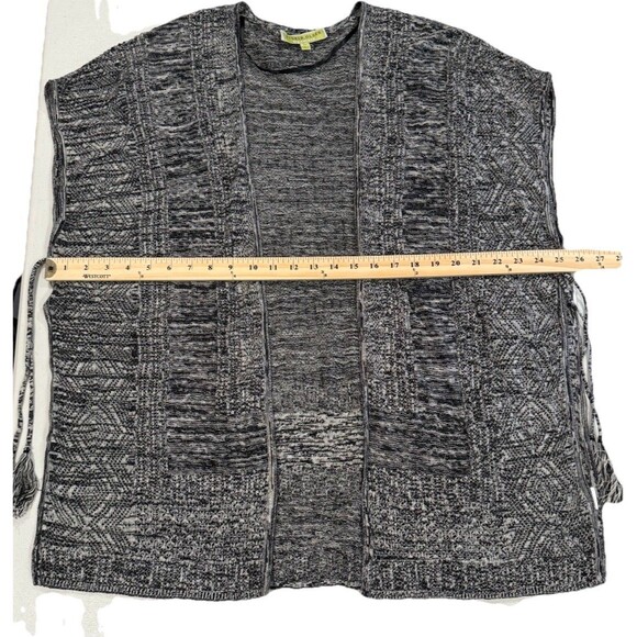 NEW Sigrid Olsen Open Front Cardigan Vest Womens Medium Open Knit Tassles Cotton - Picture 5 of 5